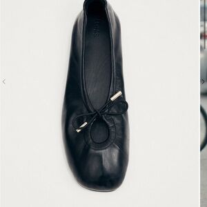 Black Leather Ballet Flat Rosalind